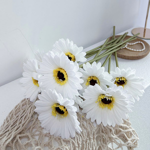 Gerbera artificielle à tige unique de 30 cm, blanche, haute simulation, pour décorations de mariage et de maison - Product Image 2