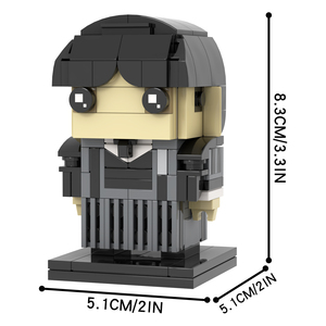 MOC7416 MOC7417 Fantasy TV Series wednesday <span class=keywords><strong>Addams</strong></span> the Female Lead Square Head Bricks Assembler DIY Building Blocks for Kids Toys - Product Image 3
