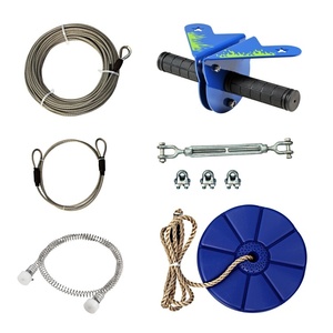 Kit de sport d'aventure en plein air pour la famille CTSC 110' pour les vacances - Tyrolienne avec protège-mains de sécurité - Product Image 1