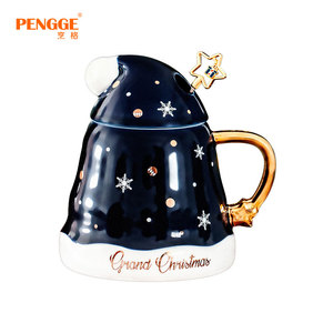<span class=keywords><strong>Taza</strong></span> de café de cerámica con <span class=keywords><strong>diseño</strong></span> navideño bonito con tapa y cuchara para uso familiar en restaurante del día de Navidad - Product Image 2
