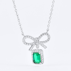 2021 Luxury Sterling Silver <b>Emerald</b> <b>Pendant</b> Claw Setting Engagement Wedding Gift for Women - Product Image 5