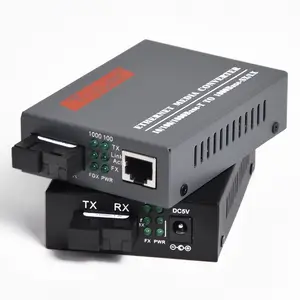 Netlink-Convertidor de medios de fibra Gigabit, convertidor de Ethernet rápido con puerto Lan 4RJ45, velocidad de 10/100/1000M, modo único