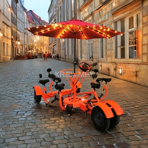 Bicicleta de Cerveza de 7 Plazas con Carrito Expendedor de Cerveza, 4 Ruedas, Pedal Pub para Fiestas de Cumpleaños - Product Image 6