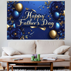 Décor de fête sur le thème bleu pour la fête des pères, toile de fond pour la fête de Thanksgiving, <span class=keywords><strong>cadeau</strong></span> pour <span class=keywords><strong>papa</strong></span> - Product Image 4