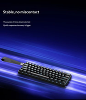 Clavier mécanique TAIDU K660 Fashion, disposition 60%, blanc et noir, filaire, éclairage bleu glace