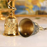 Personnalisé Vintage Portable Main Appel Cloche En Relief Conception Dîner Cloches Parfum Échantillonnage Tasse Cerf Cloche De Noël