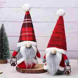 Traditional Handmade Cloth Christmas Gnome Faceless Plush Doll <b>Ornament</b>-Festive Season Home Decor - Product Image 1