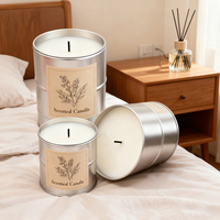 Vente en gros Boîte à bougies Fabricant d'étain Boîte ronde avec logo personnalisé acceptée avec couvercle intérieur Emballage de pot à bougies parfumées