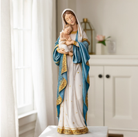 Résine personnalisée Religieux Doré Madonna & Child Statue Figurine Décorative Artisanat Religieux Série pour La Maison Ornements