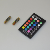Ampoules intérieures et de commodité 194 168 501 W5W 7 couleurs Télécommande Multicolore 12 LED 12 SMD T10 RGB Ampoule LED de voiture