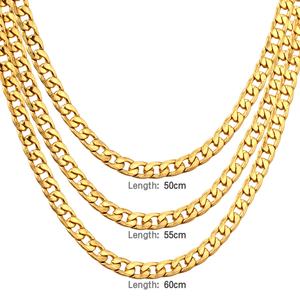 Collar de Cadena Cubana de Acero Inoxidable Personalizado con Oro de 18k y Cierre de Langosta para Conjunto de Joyería de Moda para Mujeres y Hombres - Product Image 3