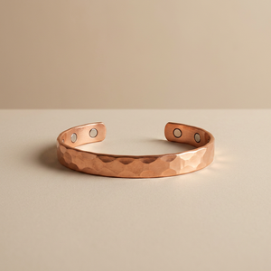 Trendy High Quality Pure Cooper <b>Healing</b> <b>Bracelet</b> cuff Hammered Copper <b>Bracelets</b> with Magnets for mind body & emotional Health - Product Image 1