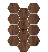 Carreaux muraux hexagonaux autocollants en PVC Elf, mosaïque hexagonale à coller, autocollant mural imperméable, motif bois marbré, panneau mural