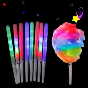Bán buôn kẹo bông nhựa dẫn ánh sáng dính đầy màu sắc phát sáng Marshmallow Cone Stick Đảng ủng hộ giáng sinh cung cấp
