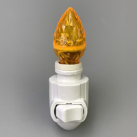 Ampoule LED à brancher GuangLi GL-071Y certifiée ETL, lumière rouge intégrée, interrupteur de prise de courant, design moderne