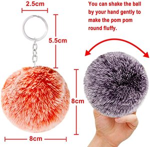 Toptan özel 8cm sevimli puf anahtarlık yumuşak top şekil kabarık Pom Pom anahtar zincirleri peluş anahtarlık aksesuarları - Product Image 5