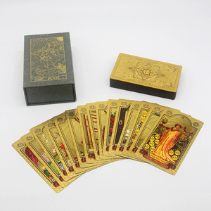 Cartes <span class=keywords><strong>de</strong></span> tarot en feuille d'or 12*7cm, imperméables, en PVC, impression plastique, <span class=keywords><strong>jeu</strong></span> <span class=keywords><strong>de</strong></span> divination <span class=keywords><strong>de</strong></span> tarot, vente chaude - Product Image 4