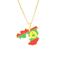Collier pendentif carte de l'Oromia en émail, nouvelle collection, unisexe, en acier inoxydable, style ethnique, bijou tendance, accessoire de mode