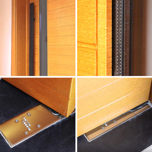 Lối vào biệt thự hiện đại cong cửa gỗ rắn với thiết kế kính màu không thấm nước cho sự riêng tư - Product Image 6