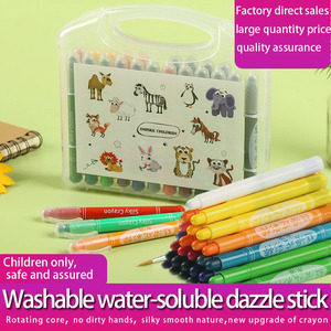 Ensemble de 12 crayons de cire rotatifs de couleur éclatante, fournitures d'art écologiques pour enfants, papeterie de peinture - Product Image 2