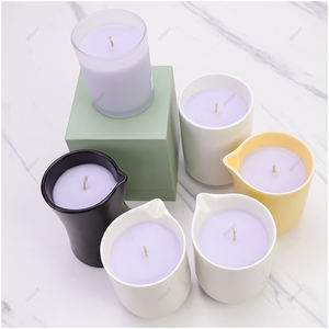 Vela de masaje corporal de cerámica de alta calidad al por mayor, vela de masaje con tarros de aceite esencial, boquilla y tapa - Product Image 6