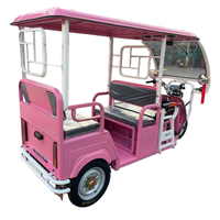 Navette électrique à trois roues, tricycle touristique rose pour zone touristique et hôtel