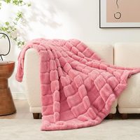 Heimdekorations-Schlafsofa Luxus zeitgenössische Fälschung Nachahmung rosa vollständig gefälscht Pelz Fleece Überwurfdecke