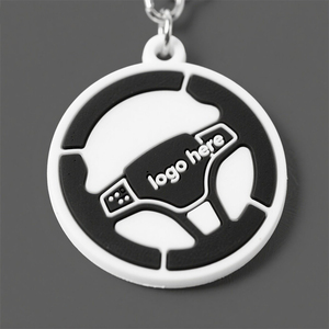 Cadeaux personnalisés <span class=keywords><strong>pour</strong></span> les amateurs d'automobiles Volant Porte-clés en PVC avec logo personnalisable - Product Image 1