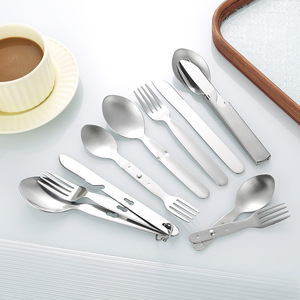 430 thép không gỉ bền máy rửa chén an toàn đa chức năng di động cắm trại Bộ đồ ăn có thể tháo rời ngoài trời dao muỗng nĩa đặt - Product Image 2