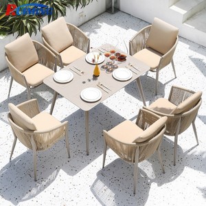 8 Seat Patio Dining Set <strong>Outdoor</strong> Furniture Aluminum Oval <strong>Bench</strong> <strong>Table</strong> Rope Chairs Seat Garden Restaurant Furniture Oversize <strong>Table</strong> - Product Image 5