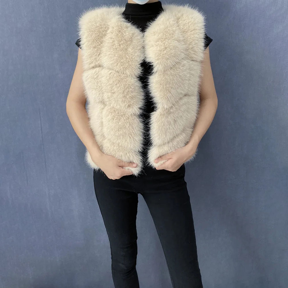 Elegante chaleco de pelaje para mujer: Perfecta para combinar y