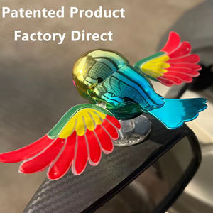 Jouet oiseau à énergie éolienne qui bat des ailes |   Décoration de rétroviseur latéral de voiture en plastique fait main pour moto/vélo - Product Image 5