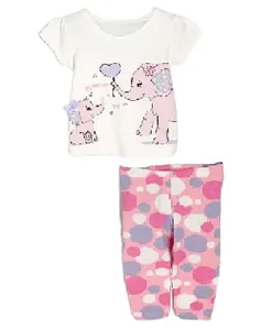 Nouveau design Ensemble 2 pièces d'été en coton pour filles Ensemble haut et bas en élasthanne pour enfants Ensemble pyjama imprimé pour enfants du Bangladesh