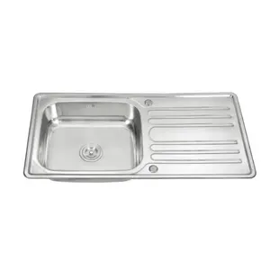 Commercial Drop-in Deck Mount Farm Sink Stainless Steel Single Kitchen Sink Bowl Food Prep Table Restaurant Table