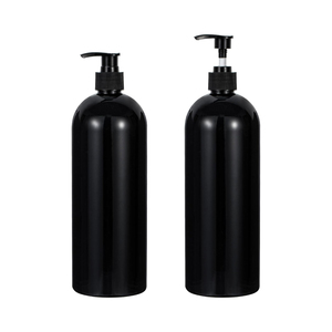 Bouteilles pulvérisatrices vides en PET blanc/noir/transparent de 1000 ml avec bouchon en PP pour gel douche, lotion, shampoing, après-shampoing, personnalisables - Product Image 1