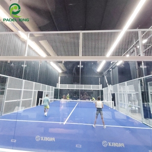 Pista de tenis de Pádel panorámica certificada CE con alfombra artificial de color azul recubierta de PU - Product Image 4