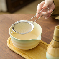 Nouveauté : Kit traditionnel japonais pour la préparation du matcha, bol en céramique, fouet en bambou, support, cuillère, tamis, ensemble pour la cérémonie du thé