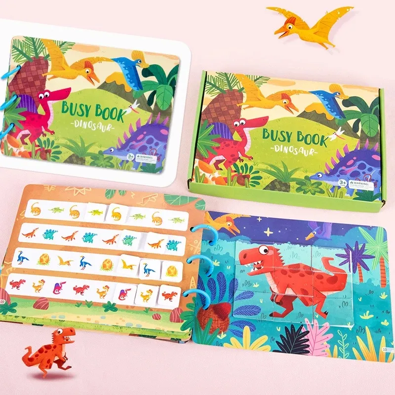 Nieuw Ontwerp Educatieve Pasta Rustig Boek Kinderen Speelgoed Drukke Boeken Dieren Nummers Matching Puzzelspel