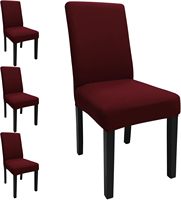 Housses de chaise de salle à manger rouge vin housses de chaise de cuisine extensibles housses de chaise de salle à manger lavables amovibles pour Banquet à la maison