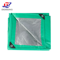 Bâche en PE vierge 100% 180 g/m² verte argentée, enduite et laminée, avec œillets en aluminium renforcés et imperméables, pour couverture de filles