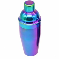 Ensemble de shaker à cocktail arc-en-ciel irisé, 8 pièces, outils de bar en acier inoxydable avec doseur, passoire, verseurs, kit de barman