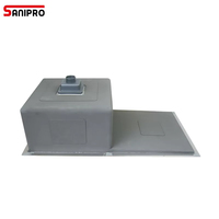 SANIPRO wastafel dapur Stainless Steel, mangkuk tunggal Ukuran Apartemen SS304, wastafel dapur Stainless Steel dengan papan pengering