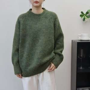 <span class=keywords><strong>Pull</strong></span> à col rond tricoté pour femmes de couleur unie automne/hiver <span class=keywords><strong>pull</strong></span> doux et confortable haut en tricot <span class=keywords><strong>pull</strong></span> décontracté à manches longues - Product Image 4