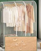Entièrement Transparent PEVA cintre cache-poussière imperméable manteau couverture de rangement pour chambre sol debout armoire salle de bain