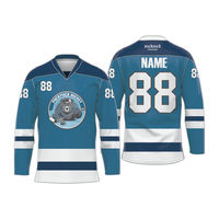Jersey Hoki Es Kustom OEM ODM Unisex Dewasa Remaja Nama Nomor Logo Kustom Cetak Sublimasi Grosir Seragam Hoki Tim