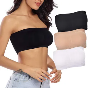 Fashion Bra Sports Bra Seamless Plus Size Push Up Bralette Women's Bra  Without Frame Bones Top Female Pitted Wireless Bra Tube Top Red B