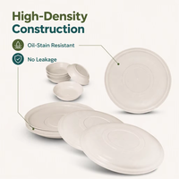 Ensemble de vaisselle jetable écologique et biodégradable en PP à haute densité à base de balle de riz pour les fêtes – Assiettes et tasses