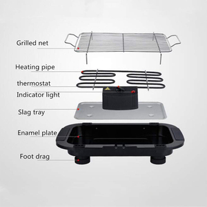 Parrilla Eléctrica para Barbacoa con Temperatura Ajustable, Parrilla Coreana sin Humo, Parrilla Eléctrica Portátil para Cocina de 2000W - Product Image 5
