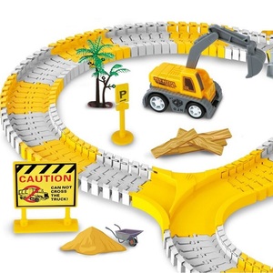 255 pièces, pistes de <span class=keywords><strong>course</strong></span> de construction de véhicules, éducation, bricolage, assemblage de pistes de voitures avec voiture électrique d'ingénierie, pistes de voitures pour <span class=keywords><strong>jouets</strong></span> d'enfants - Product Image 6