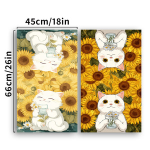 Cross-border digital printing household kitchen towels, dishcloths, <b>tablecloths</b>, summer lemon and sunflower decorative tea - Product Image 2
